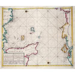 Nieuwe Zeekaart van het Tweede gedeelte van het Canaal Tusschen Engeland en Vrankryk. / ...Chanell betwext England and France.