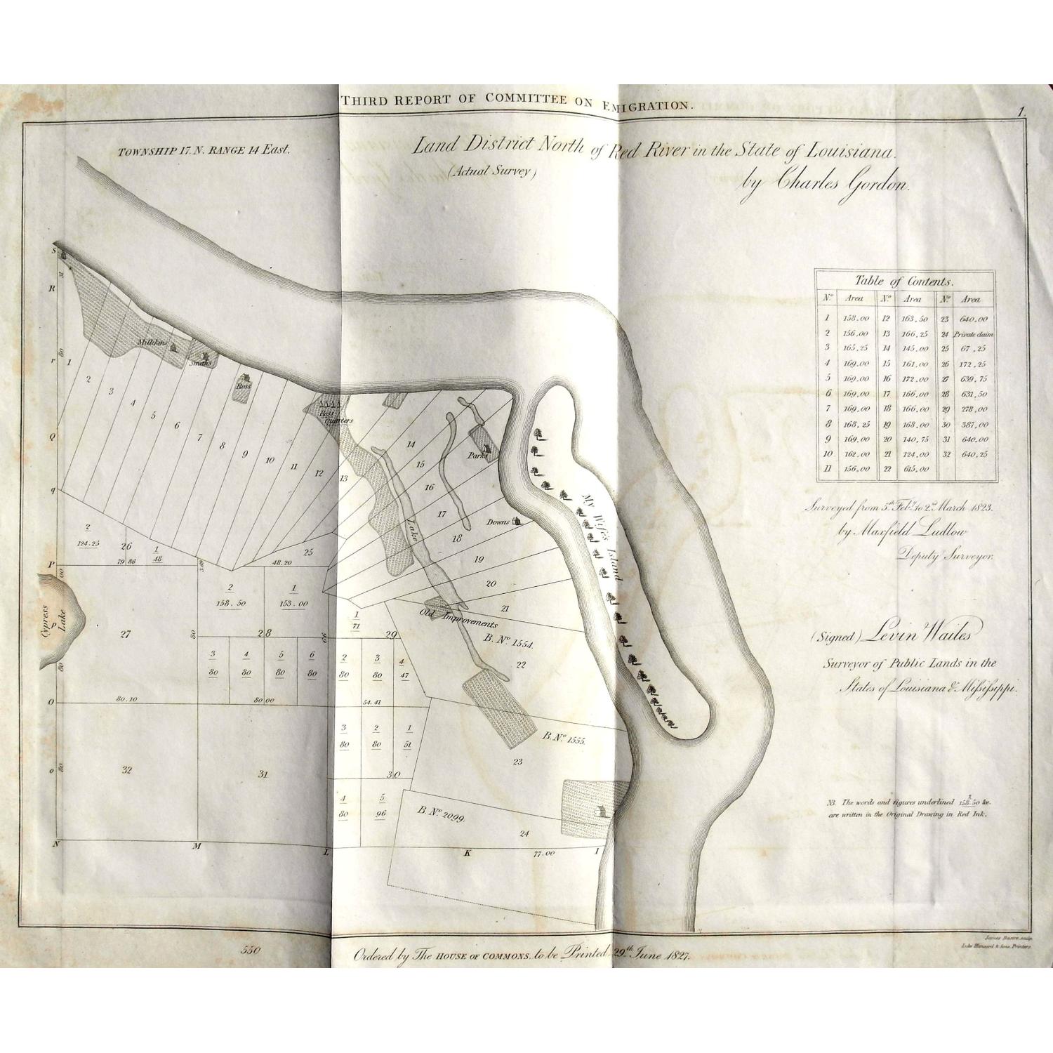 Land District North of Red River in the Sate of Louisiana.