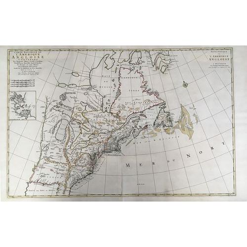 Old map image download for Carte Nouvelle de l'Amerique Angloise Contenant la Virginie, Mary-Land, Caroline, Pensylvania, Nouvelle Iorck, N: Iarsey N: France, et les Terres Nouvellement Decoverte . . .' 
