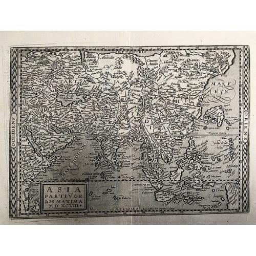 Old map image download for Asia Partiu Orbis Maxima MDXCVIII.