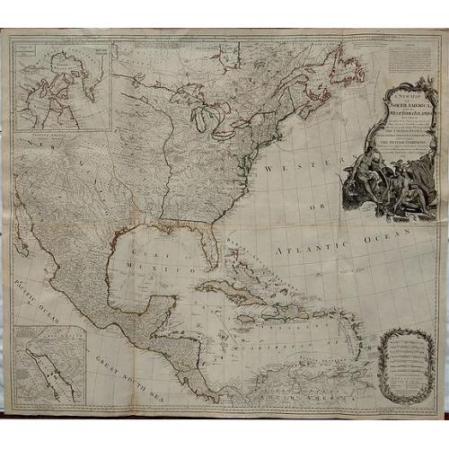 Old map image download for A New Map of North America, with the West India Islands. Divided according to the Preliminary Articles of Peace, Signed at Versailles, 20, Jan. 1783. wherein are particularly Distinguished the United States, and the Several Provinces, Governments & ca whi