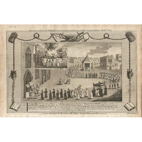 Old map image download for The convocation of the Universities of Oxford and Cambridge going in pompous Procession to St Mary's Church Oxford. 