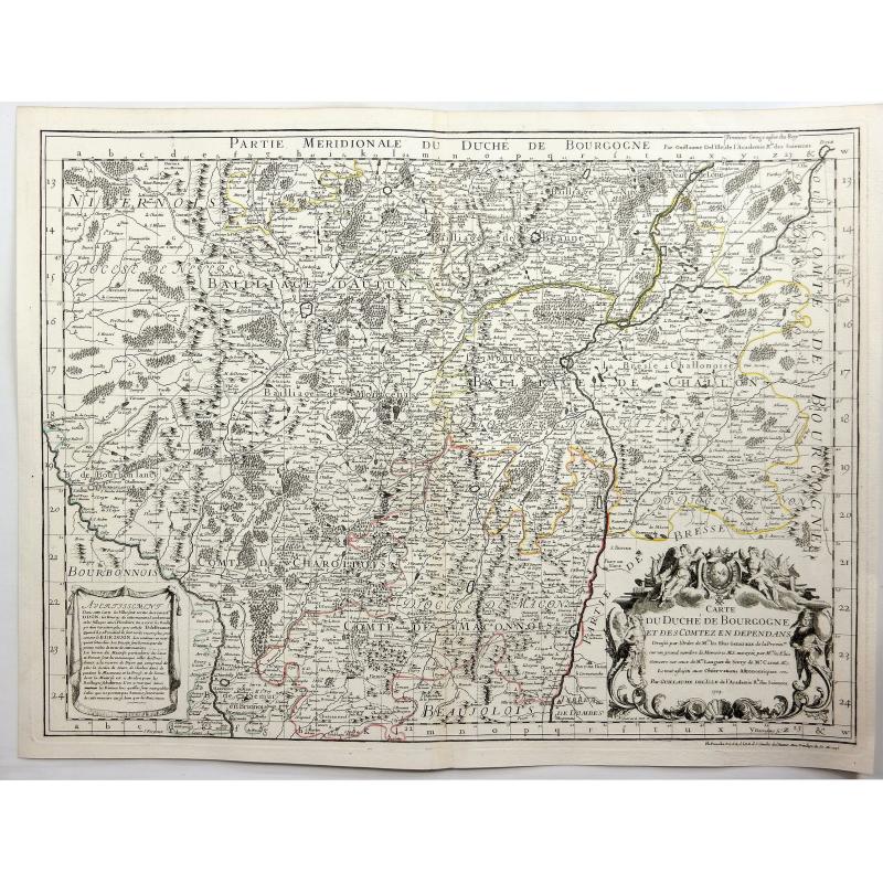 Carte du Duche de Bourgogne et des Comtez en Dependans.