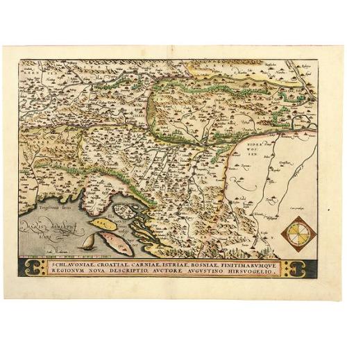 Old map image download for Schlavoniae, Croatiae, Carniae, Istriae, Bosniae. . .