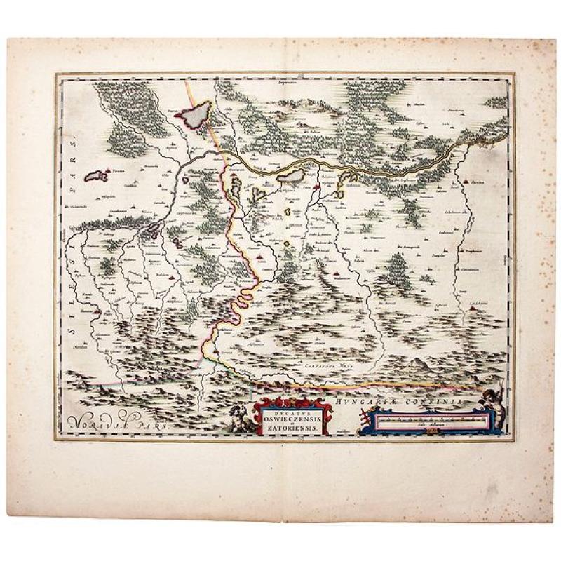 The Duchy of Oswiecim, in Original Color. Oswiecim (Auschwitz)/ Zator/ Poland. Ducatus Oswiezensis et Zatoriensis.