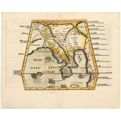 One of the Earliest, Southeast Asia Maps. Myanmar (Burma) / Thailand/ India. [On verso:] Tabula XI Asiae.