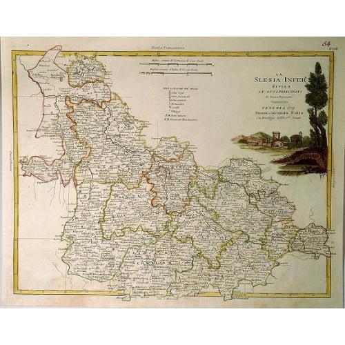 Old map image download for La Slesia InferE Divisa ne Principati di Nuova Projezione.
