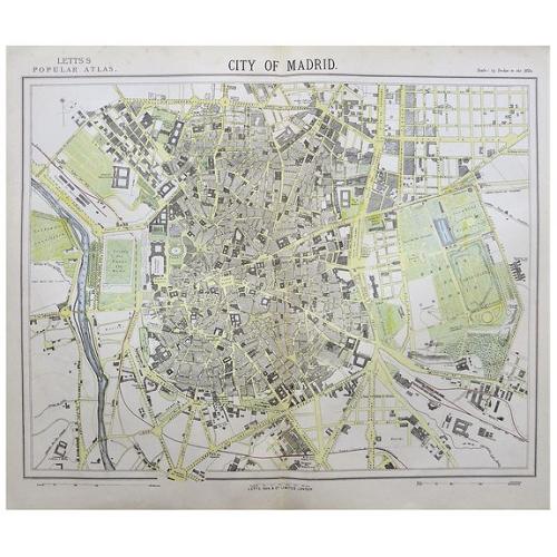 Old map image download for CITY OF MADRID. 