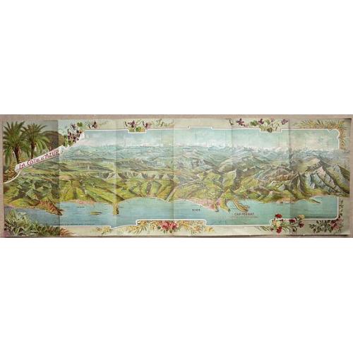 Old map image download for LA CÔTE D'AZUR. 