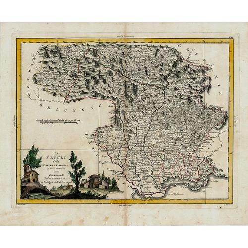 Old map image download for Il Friuli colla Carnia e il Cadorino di nuova Proiezione.