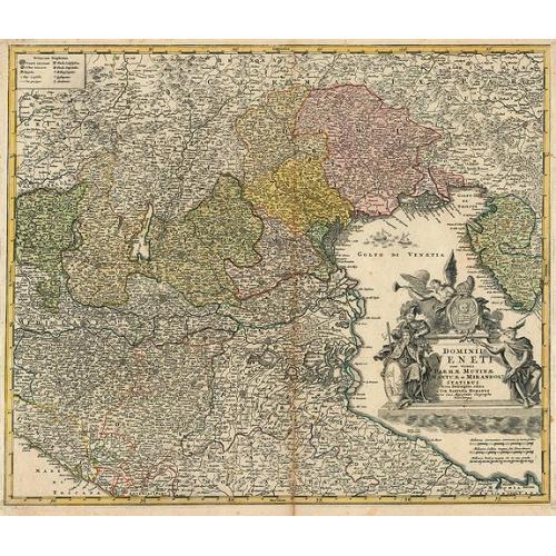 Old map image download for Domini Veneti cum vicinis Parmae Mutinae, Matuae et Mirando.