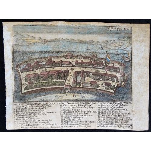 Old map image download for Isoletta Desima abitata dagli Olandesi in Giappone.