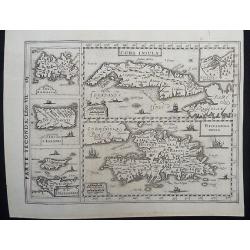 Cuba Insula [on sheet with] Hispaniola Insula [and] Ins. Iamaica [and] Ins. S. Ioannis [and] I.S. Margareta.