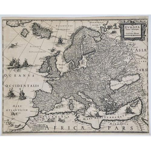Old map image download for Europa recens descripta a Guilielmo Blaeuw.