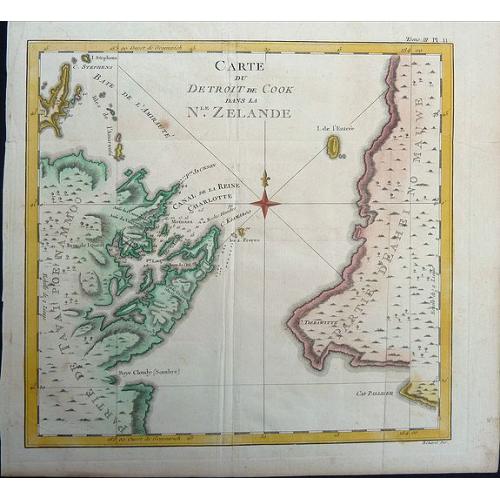 Old map image download for Carte du Detroit de Cook dans la Nle. Zelande. Tome III Pl. 11.
