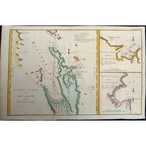 Old map image download for Riviere Tamise et Baye Mercure a la Nle. Zélande.