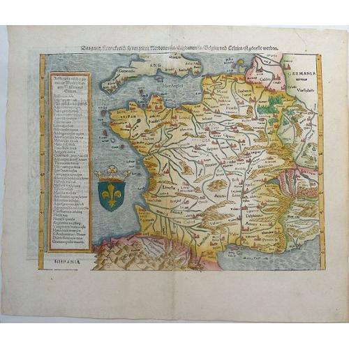 Old map image download for Das gantz Franckreich, so vor zeiten Gallia Narbonensis, Lugdunensis, Belgica und Celtica ist genent worden.