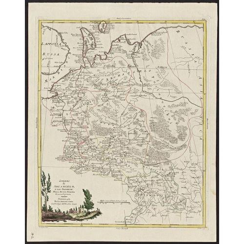Old map image download for Governo di Arcangelo, e sue Provincie Nella Russia Europea.