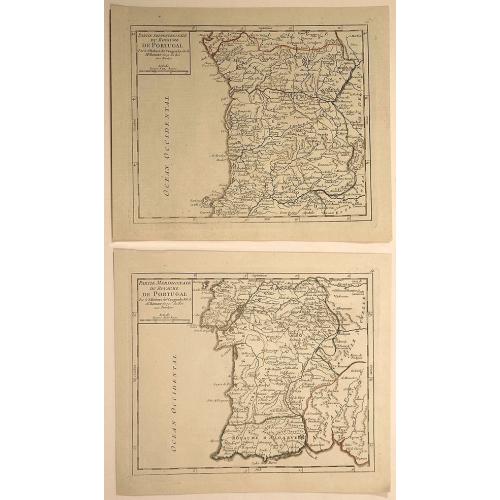 Partie Meridionale (and Septentrionale) du Royaume de Portugal. (2 Maps)