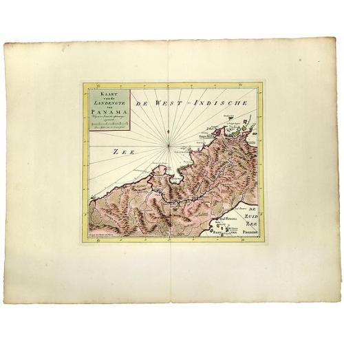 Old map image download for KAART van de LANDENGTE van PANAMA.