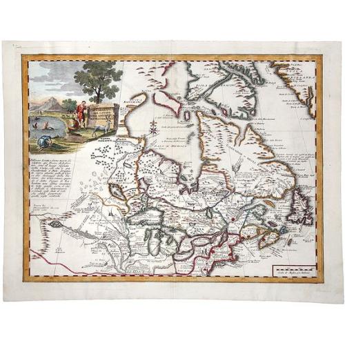 CARTA GEOGRAFICA DEL CANADA. NELI: AMERICA SETTENTRIONALE.