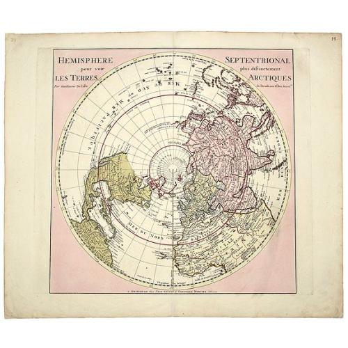 Old map image download for HEMISPHERE SEPTENTRIONAL pour voir plus distinctement LES TERRES ARCTIQUES.
