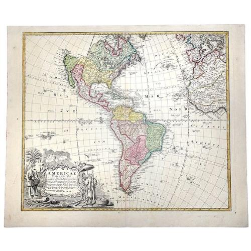Old map image download for Americae Mappa generalis Secundum legimitas projectionis Stereiographiae regulas. . . MDCCXXXXVI