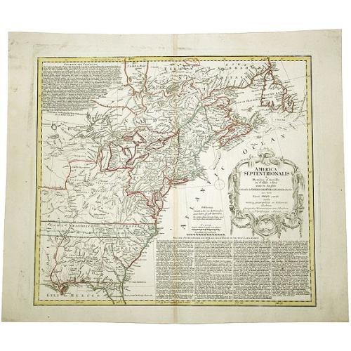 Old map image download for AMERICA SEPTENTRIONALIS a Domino d' Anville in Galliis edita nune in Anglia. Coloniis in Interiorem Virginiam deductis.