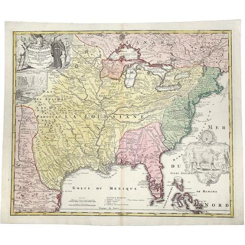 Old map image download for Amplissimae Regionis MISSISSIPI Seu Proninciae Ludovicianae.