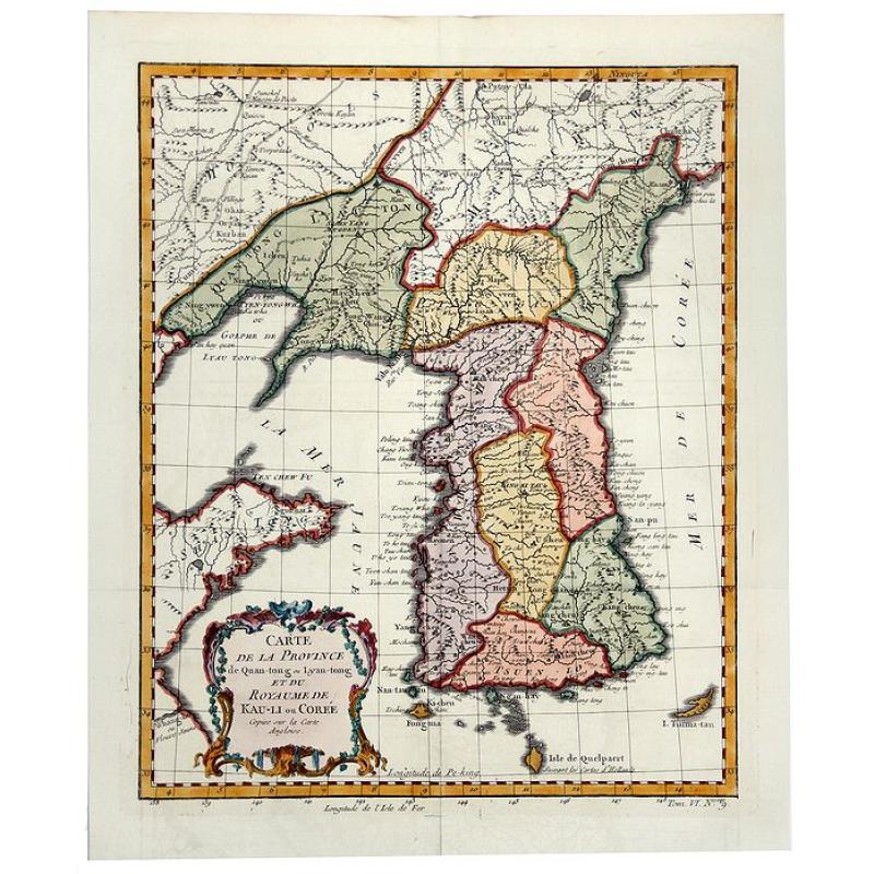 CARTE DE LA PROVINCE de Quan-tong ou Lyau-tong et du ROYAUME DE KAU-LI ou COREE (Korea).