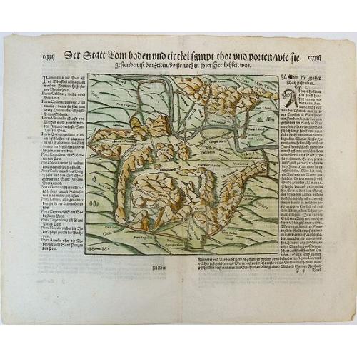 Old map image download for Der Statt Rom boden und circkel sampt thor vnnd porten, wie sie gestanden ist vor zeiten, do sie noch in ihrer herrlichkeit was.