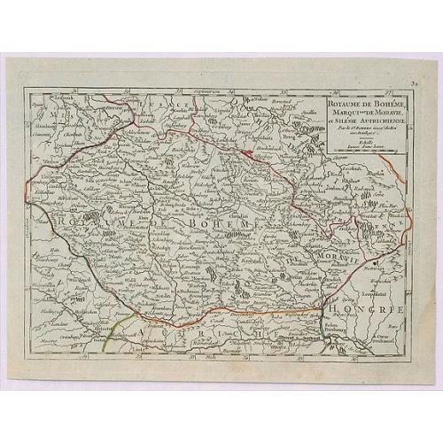 Old map image download for Royaume de Boheme, Marqui de Moravie et Silesie Autrichienne.