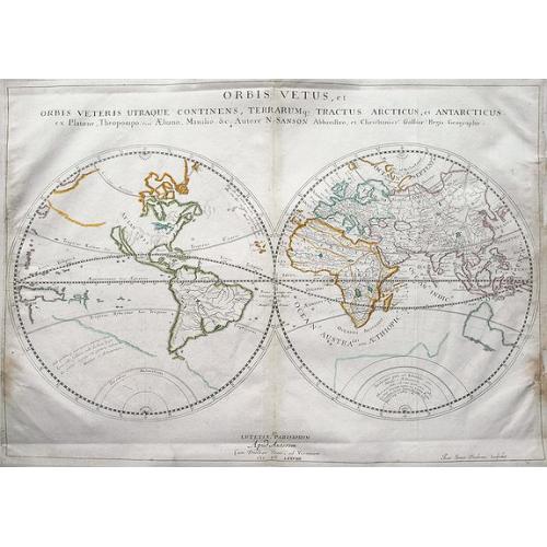 Old map image download for Orbis Vetus, et Orbis Veteris Utraque Continens, Terrarum. . .