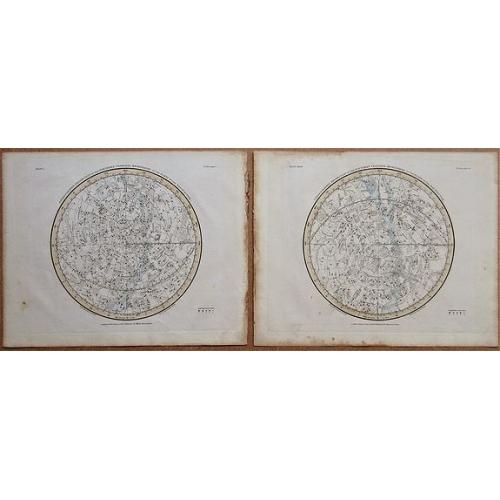 Old map image download for Stereographic Projection of the Southern Celestial Hemisphere on the Plane of the Equinoctial - Stereographic Projection of the Northern Celestial Hemisphere on the Plane of the Equinoctial.