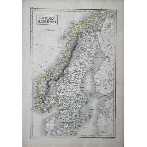 Old map image download for Sweden & Norway. 