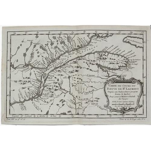 Old map image download for Carte du Cours du Fleuve de St. Laurent Depuis son Embouchure Jusqu'au Dessus de Quebec.
