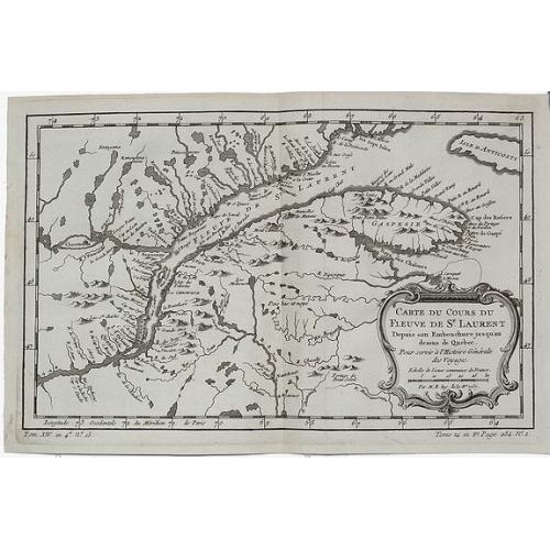 Carte du Cours du Fleuve de St. Laurent Depuis son Embouchure Jusqu'au Dessus de Quebec.
