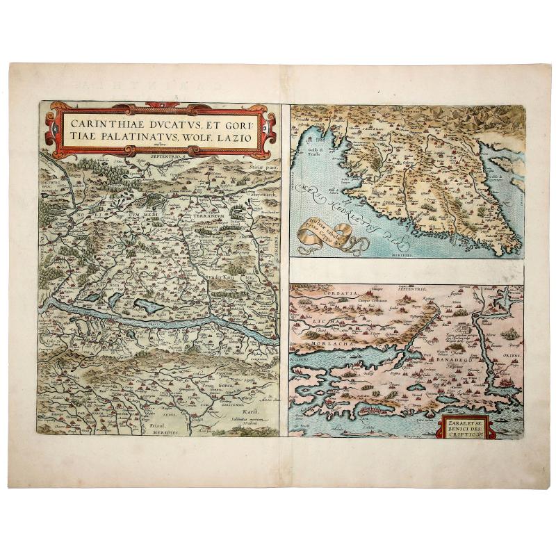 CARINTHIAE DUCATUS, ET GORITIAE PALATINATUS, WOLF. LAZIO -Histriae tabula a Petro Coppo defer - ZARAE, ET SEBENICI DESCRIPTION