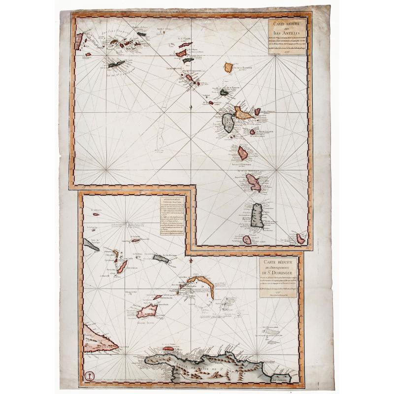 Carte Reduite des ILES ANTILLES - Carte Reduite des Debourquements de St. DOMINGUE.