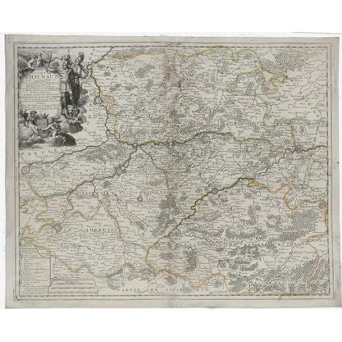Old map image download for Le Comte de Haynaut Divissee en Plusiers Pays. . . 