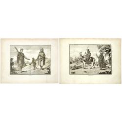 Hottentots. / Caffres. (A pair of costume plates of Cape of Good Hope)