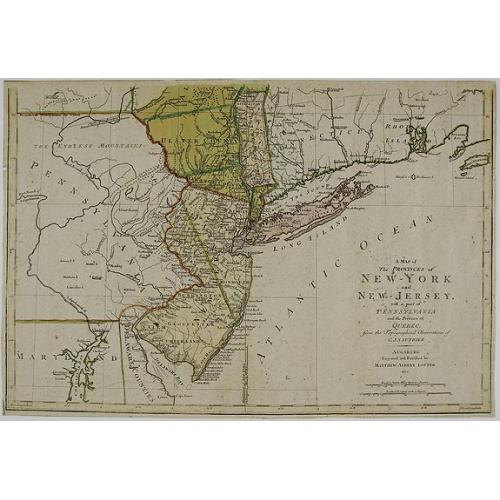Old map image download for A Map of The Provinces of New-York and New-Jersey, with a part of Pennsylvania and the Province of Quebec from the Topographical Observations of C. J. Sauthier.