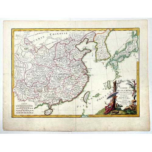 Old map image download for L'EMPIRE DE LA CHINE d'après l'Atlas Chinois avec les Isles du Japon.