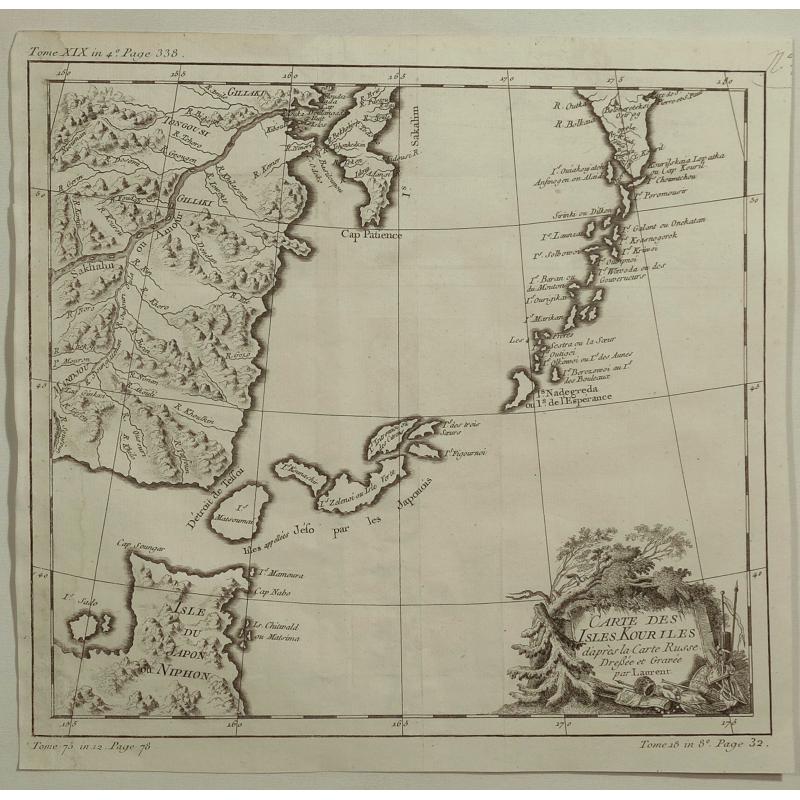 Carte des Isles Kouriles Diapres la Carte Russe. . .
