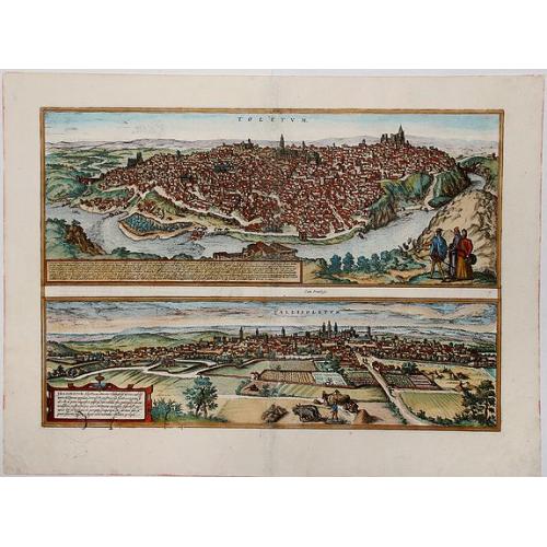 Old map image download for Toletum/Toledo [on sheet with] Vallisoletum/Valladolid.