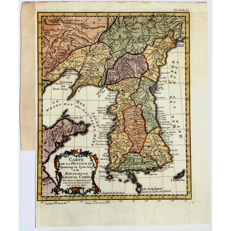 Carte de la Province de Quantong ou Lyau tong et du Royaume de KAU-LI ou COREE