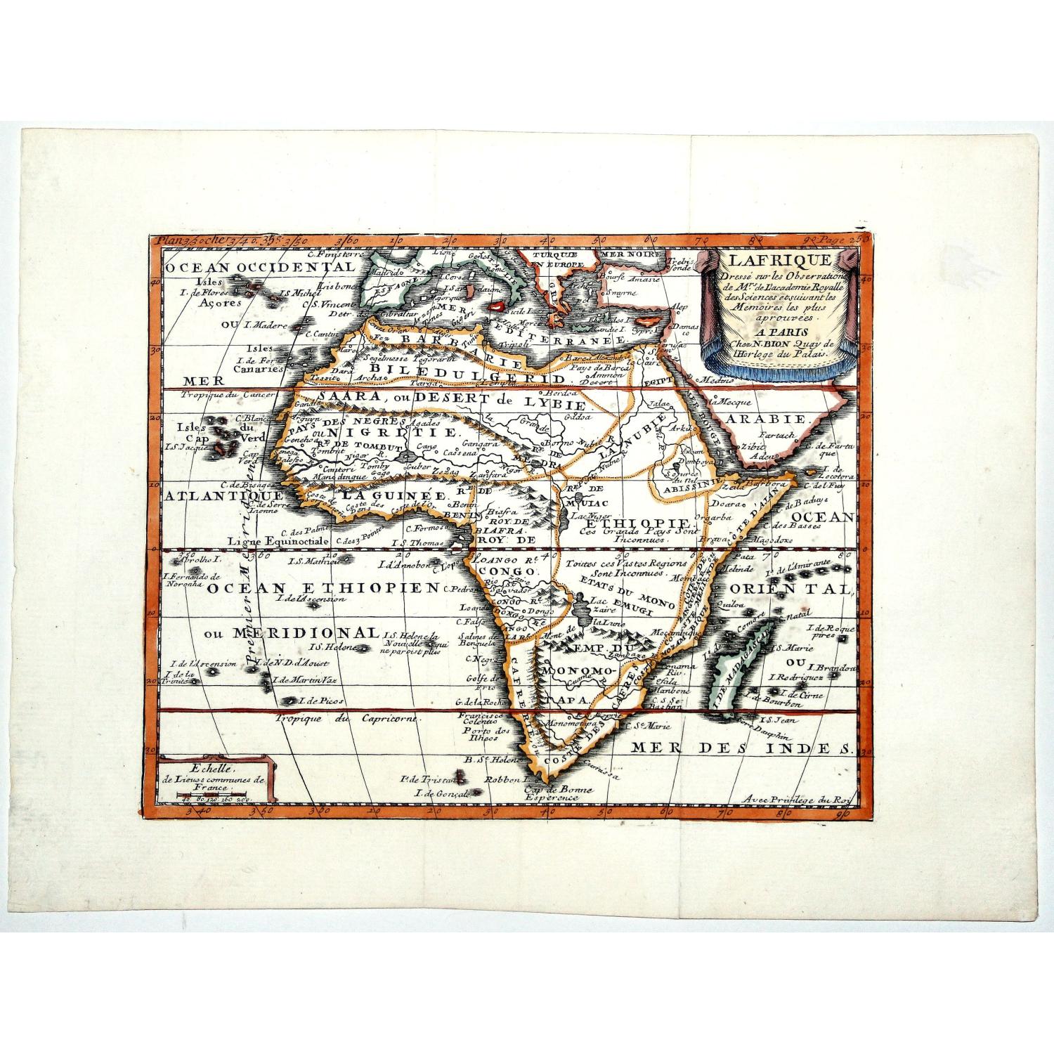 L AFRIQUE Dresse sur les Observations de Mrs de L'academie Royalle des Sciences...