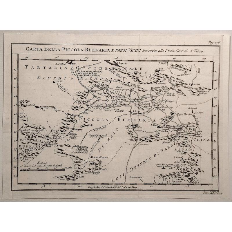 Carta Della Piccola Bukkaria e Paesi Vicini per Servire alla Storia Generale de Viaggi.