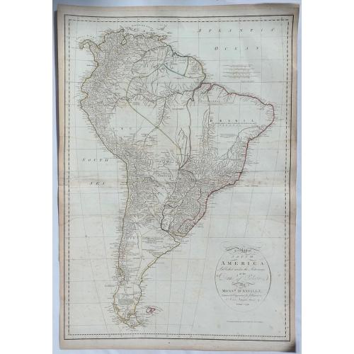 Old map image download for A Map of South America published under the Patronage of the Duke of Orleans. . .