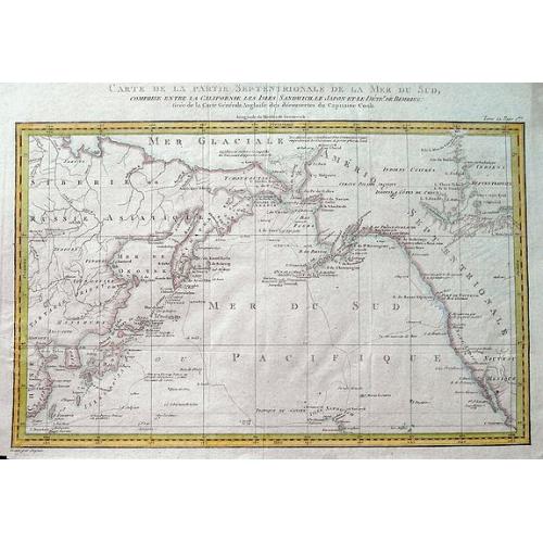 Carte de la partie septentrionale de la Mer du Sud, comprise entre la Californie, les Isles Sandwich, le Japon et le Détrt. de Behring.